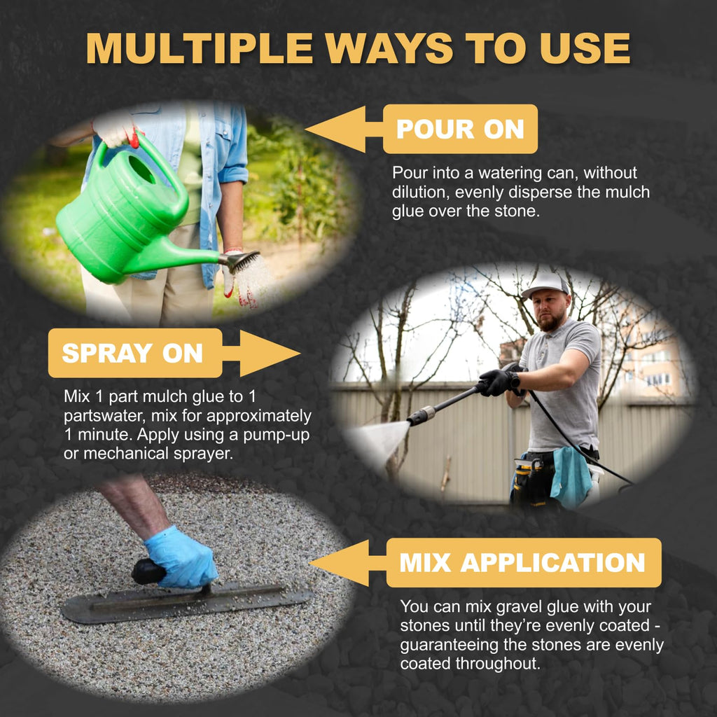 34oz Strong Concentrate Mulch Glue, Gravel Binder Mulch Glue, Non-Toxic Mulch Glue, Mulch Landscape Lock Adhesive Pea Gravel Stabilizer, Mulch Rock Glue for Landscaping Pea Gravel & Bark