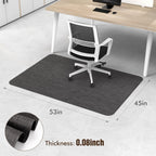 Blvornl Office Chair Mat for Hardwood Floor, 45"x 53" Desk Chair Mat for Hard Wood and Tile Floor, Large Anti-Slip Hard Floor Protector Rolling Chair Mat, PVC Mat Desk Rug for Office Home, Black