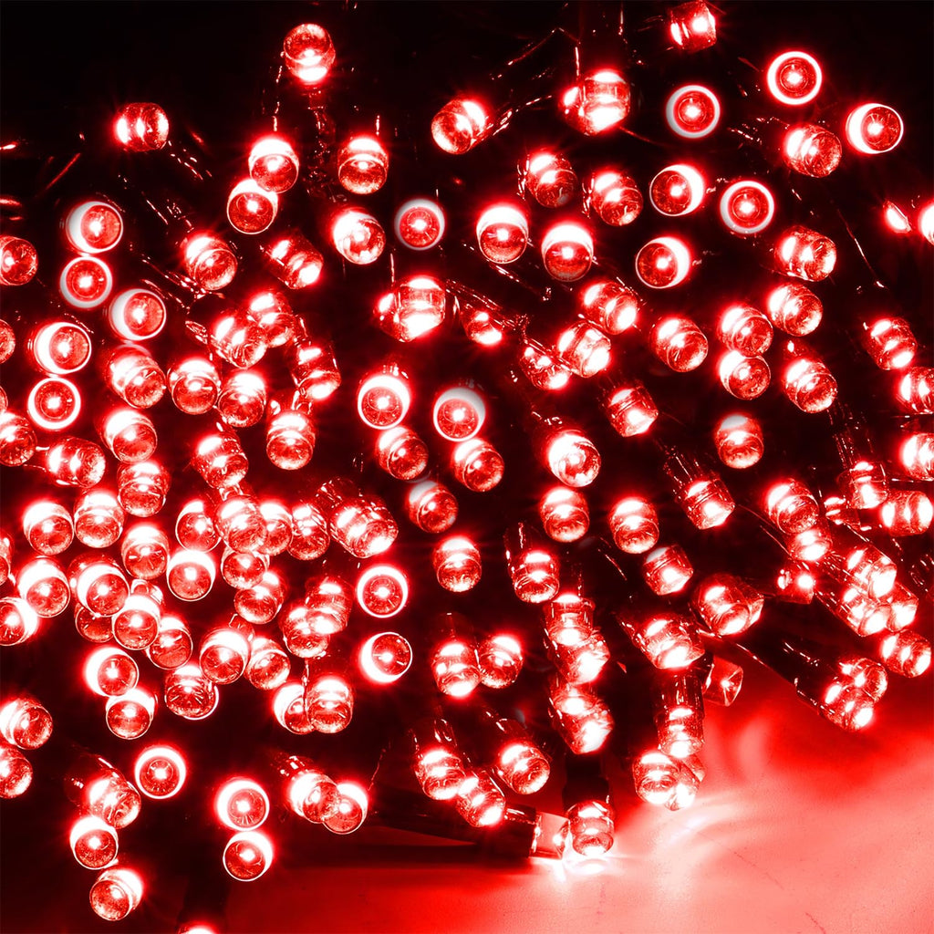 WATERGLIDE 1000 LED Christmas String Lights, 328 FT Green Wire LED Decorative Fairy Lights with Remote & 8 Modes, Waterproof for Outdoor Valentines Day Holiday Party Garden Wedding Home Decor, Red