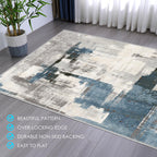 Kuyal Office Chair Mat for Hardwood Floor, 48 x 60 inches Computer Gaming Chair Mat, Low Pile Carpet Desk Chair Mat, Anti-Slip Floor Mats Wood/Tile Protection Mat(48'' x 60'', Modern Blue)