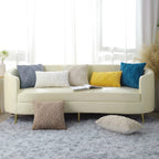 decorUhome Christmas Decorative Throw Pillow Covers 24x24, Soft Plush Faux Wool Couch Pillow Covers for Home, Set of 2, Beige