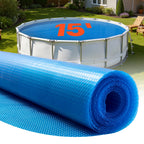 VEVOR Solar Pool Cover, 15 ft Round Pool Bubble Cover, 12 Mil Pools Solar Blanket with Bubble & PE Material, Daytime Heat Absorption, Nighttime Heat Retention, Heat Retaining Solars Covers, Blue