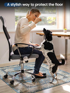 Office Chair Mat for Hardwood Floor, 36"X 48" Desk Rug for Rolling Chair on Hardwood, Under Desk mats, Office Carpet Floor Protector Mat for Computer Gaming Chairs, Machine Washable Area Rug -Teal