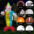 7 FT Halloween Inflatables Giant Outdoor Decorations Blow Up Yard Scary Clown Holding 75 Degrees Swings Sickle with Built-in LEDs for Garden Lawn Indoor Party Decor