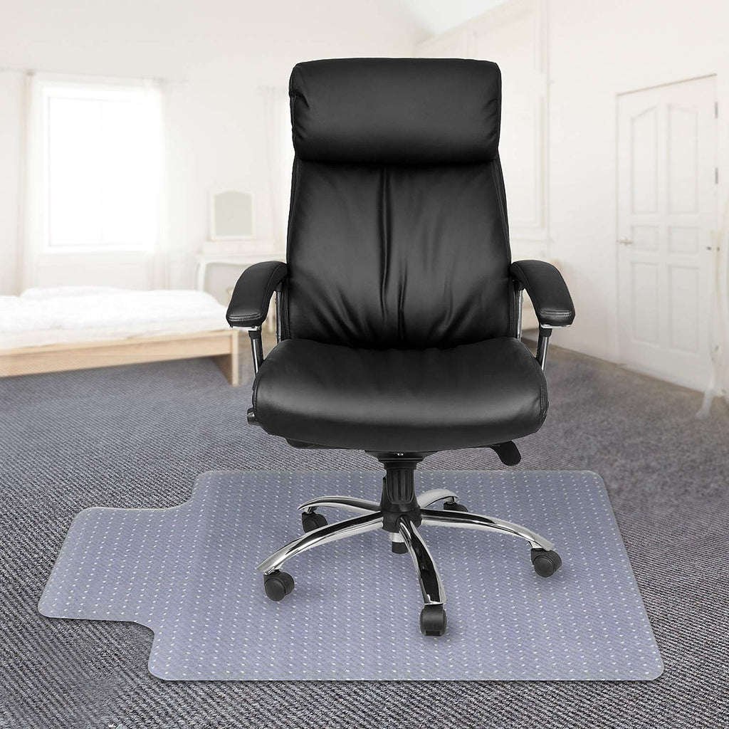 Kuyal Office Chair Mat for Carpets,Transparent Thick and Sturdy Floor Mats for Low and No Pile Carpeted Floors, with Studs (36" X 48" with Lip)