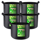 VIVOSUN 5-Pack 20 Gallon Plant Grow Bags, Heavy Duty Thickened Nonwoven Fabric Pots with Handles