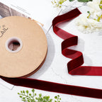 arricraft 20 Yards × 1 Inch Christmas Single Side Velvet Ribbon, Satin Ribbon Roll for Wedding, Gift Wrapping, Hair Bows, Red Velvet Ribbon, Flower Arranging, Home Decorating (Dark Red)