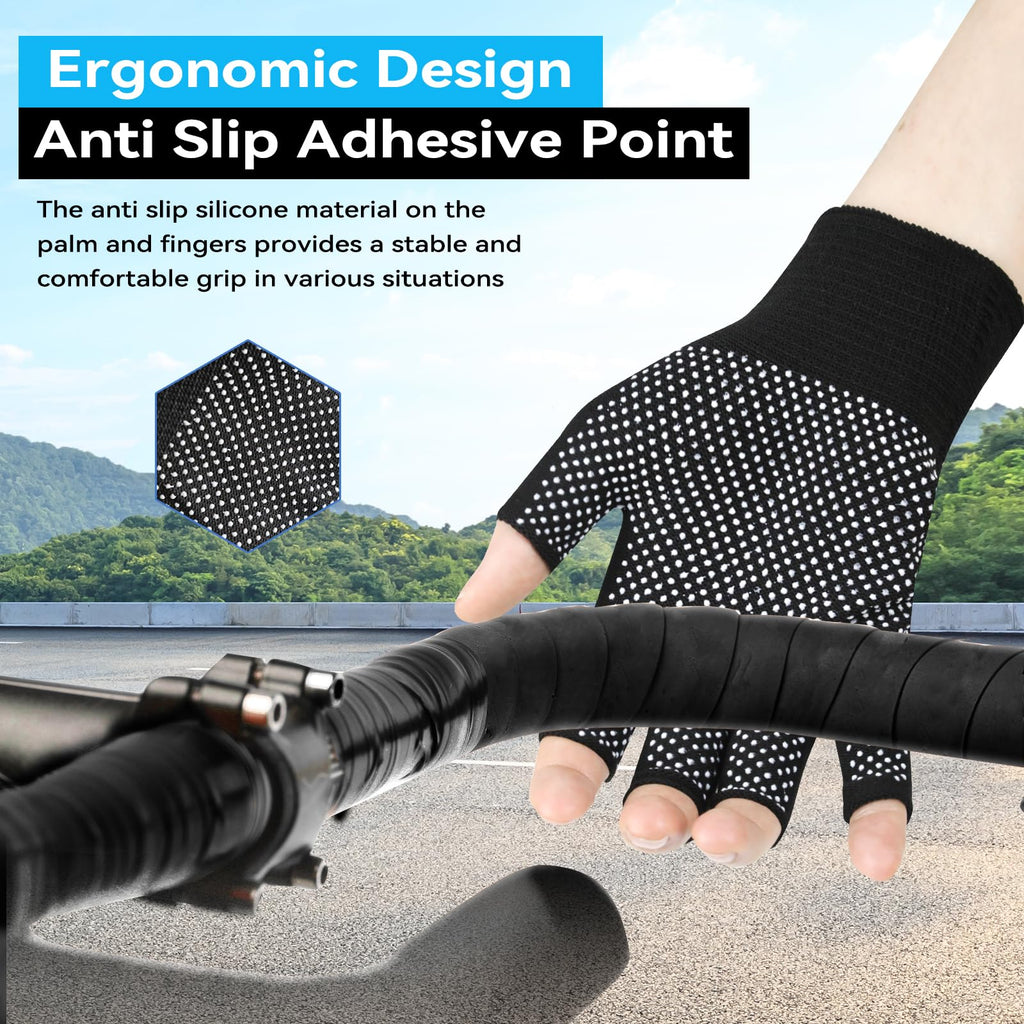 Winter Touchscreen Gloves for Women and Men, Anti-Slip Light Weight Half-Finger Gloves for Hiking, Warm Glove Cycling Driving, Cold Weather, Running, Outdoor Sports, Daily Work(5 fingers-2 Pairs)