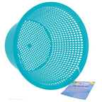 U.S. Pool Supply Swimming Pool Teal Blue Plastic Skimmer Replacement Basket (Set of 2) - Skimmer Basket for Inground Pool, Skim Filter Remove Leaves Debris - 8" Top, 5.5" Bottom, 5" Deep, Not Weighted