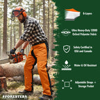 FORESTER Chainsaw Chaps for Men & Women | Apron Style Men's Chain Saw Chaps with Pocket & Adjustable Waist | Chainsaw Safety Equipment | Orange 35"