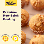 Wilton Gold Premium Non-Stick Warp-Resistant Bakeware, Made without PFAs, Muffin Pan, 24-cup, 16 x 10 x 1 in., Packaging may Vary