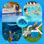 Askyli 3.1 lbs Pool Filter Balls for Sand Filter, Reusable Pool Sand Filter Balls, Efficient Blue Filter Media Balls, Suitable for All Sand Filter System (Equals 100lbs Pool Filter Sand)