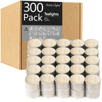 Tealight Candles - 8 Hours Long time Burning, White Votive Smokeless European Tea Light Unscented Candles for Shabbat, Weddings, Christmas,Home Decorative - 300 Packs