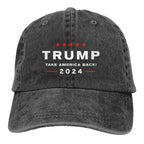 UQDGHT Trump 2024 Take America Back Unisex Adult Baseball Cowboy Hat (Washable) Black (One Size, Black)