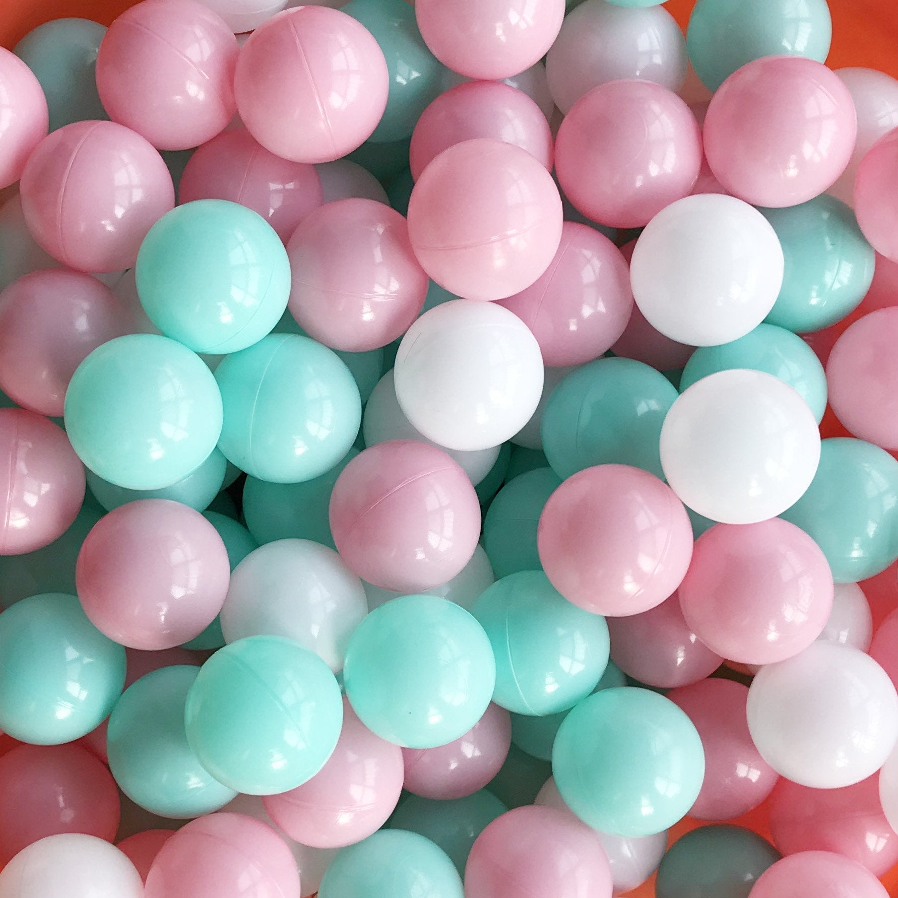 MoonxHome Ball Pit Balls for Toddlers, BPA Free Crush Proof Plastic Toy Balls for Ball Pit, Children's Pool Water Toys, Ideal Gift for Christmas Balls for Play Tent 2.15" Pack of 100 White&Green&Pink
