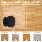 HOMEK Office Chair Mat for Hardwood Floor- 48" x 48" Clear Desk Computer Chair Mat for Hard Wood/Tile Floors, Easy Glide Plastic Mat for Under Office Chairs on Hardwood for Work & Home