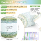 Aeelike Cake Yarn for Crocheting, 3 Skeins Gradient Cake Yarn 100g (3.52 oz) 245m (267 Yards), Super Soft Ombré Yarns Cake Rainbow Cotton Yarn for Making Colorful Crafts, Green Gradient