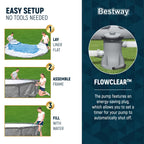 Bestway Steel Pro MAX 12' x 30" Above Ground Pool, Round Metal Frame Outdoor Swimming Pool Set with Filter Pump, Stacked Stone Print