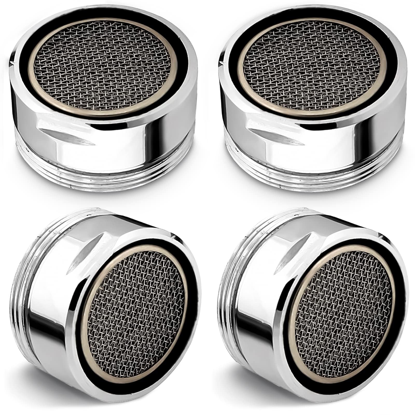 4Pcs Bathroom Faucet Aerator Replacement - 15"/16" 24mm Kitchen Bathroom Sink Attachment High Flow Aerator for Sink Faucet Aerators M24 Male Thread