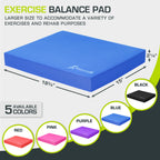ProsourceFit Exercise Balance Pad – Large Cushioned Non-Slip Foam Mat & Knee Pad for Fitness, Stability Training, Physical Therapy, Yoga 15"x19"