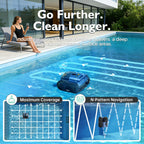 [2026 Release] Automatic Robotic Pool Vacuum for Inground & Above Ground Pools, Wall Climbing Pool Vacuum Cleaner, Cleans Floor, Walls, Waterline, Drain & Skimmer up to 2150 Sq. Ft., 190 Min