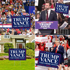 Trump Vance Yard Sign, Trump JD Vance 2024 Yard Sign,18×12 Inch Take America Back with H Stake Double Sided, Donald Trump Merchandise Yard Sign Display for President Outdoor Decorations Party Supplies