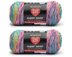 Red Heart Super Saver Bitty Stripes Unicorn Mane Yarn - 2 Pack of 283g/10oz - 100% Acrylic - #4 Worsted (Medium) - 515 Yards - Knitting/Crochet