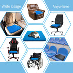 Seat Cushion, 20" Large Gel Seat Cushion for Long Sitting Pressure Relief– Back Sciatica Tailbone Pain Relief Pad, Car Seat Cushion Pad, Wheelchair Office Desk Chair Driver Seat Cushions Cooling Pads