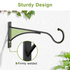 11 Inch Heavy Duty Plant Hangers Outdoor, Metal Plant Brackets for Hanging Baskets, Plant Wall Hooks for Bird Feeders, Wind Chimes & Lanterns, Premium Metal Hooks Matte Black, 30lbs Capacity