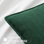 MIULEE Pack of 2 Christmas Green Decorative Pillow Covers 20x20 Inch Soft Chenille Couch Throw Pillows Farmhouse Cushion Covers with Elegant Design for Sofa Bedroom Living Room Home Decor