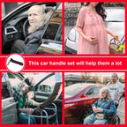 EVEME Car Door Handle for Elderly with Car Handle Assist,Support Handle Multifunction Handle Automotive Door Latch Handle Cane for Seniors and Handicapped (Red)