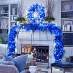 JMEXSUSS 600 Blue LED Christmas Lights Outdoor Waterproof 168ft Blue Christmas Tree Lights Indoor Plug in 8 Modes Blue String Lights for Bedroom Fireplace Halloween Party Xmas Christmas Decorations