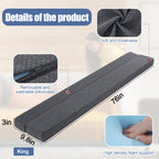 BALAPET Flodable Pillow for Headboard Gap,Bed Gap Filler Queen Size,Adjustable Bed Wedge Pillow for Headboard,Rectangular Bed Gap Filler,Foam Mattress Gap Filler(Gray,76 * 9.8 * 3in)