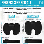 FORTEM Office Chair Cushion and Back Support for Office Chair, Lumbar Support Pillow, Memory Foam, Non Slip Sitting and Back Rest for Gaming, Car Seat Cushion, Chair Pad, XL