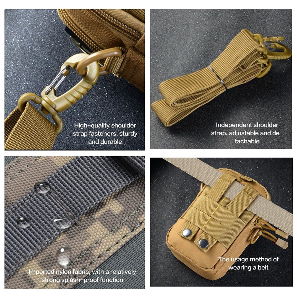 Tactical Molle Pouch - Outdoor Sports Waist Bag, Hiking Multi-Purpose Phone Pouch, Durable & Water-Resistant for Camping, Cycling, Travel（Green Jungle Digital）