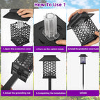 Jahy2Tech 2 Pack Solar Bug Zapper Outdoor Waterproof Solar Mosquito Zapper Killer Lamp Fly Zapper Repellent Lighting Stake Landscape Fixture for Garden Patio Pathway Backyard Camping