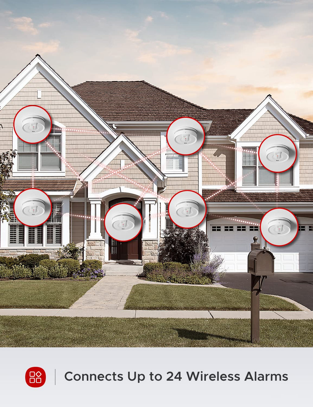 X-Sense Smoke Detector, Wireless Interconnected Smoke Alarm with 10-Year Battery Life and Transmission Range of Over 820 ft, SD20-W, Pack of 1