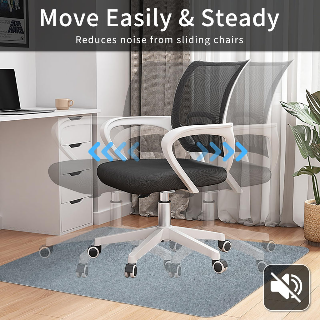 SHAREWIN Office Chair Mat for Hardwood/Tile Floor, 47"x36" Computer Gaming Chair Mat, Under Desk Low Pile Office Rug, Easy-Clean Floor Protector Mat, Dark Grey