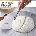 Superbaking 9' Round Banneton Bread Proofing Basket Gift Set– Sourdough Starter Kit for Crusty Artisan Style Loaves, Includes Essential Bread Baking Supplies & Tools - Ideal Gift for Bakers