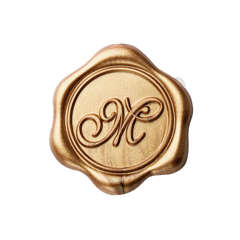 Yoption Initial Alphabet M Adhesive Wax Seal Stickers, 100 Pack Letter Wax Seal Stickers Envelope Seal Stickers Envelope Seals Self Adhesive Gold Stickers for Wedding Party Birthday Christmas (M)