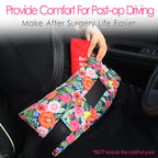 D. Cozy Hysterectomy Pillow Abdominal Surgery Seatbelt Pillows with Pocket Myomectomy Comfort Cushion for Belly Incision Tummy Tuck C-Section Recovery Gifts Women Patients (Cute Flower)