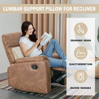 HOMBYS Lumbar Support Pillow for Recliner Chair, Memory Foam Back Support Cushion for Elderly,Extra Large Lumbar Support Pillow with Extension Straps, Thick Backrest for Home Reading