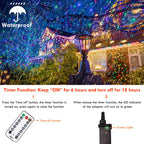 82FT 200 LED Color Changing Christmas String Lights with Remote & Timer & Memory Function, 8 Lighting Modes Waterproof Fairy String Lights for Xmas Tree Holiday Party Garden (Warm White & Multicolor)