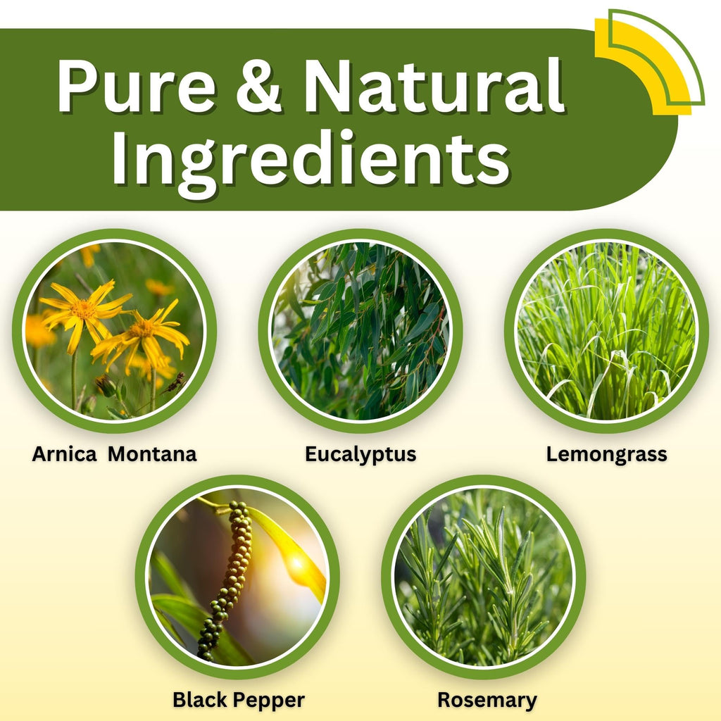 Relief Arnica Massage Oil for Massage Therapy & Home Use Therapeutic Massaging Oil Great for Lymphatic Drainage, Sore Muscles & Joints. All Natural with Arnica Montana & Lemongrass Essential Oil