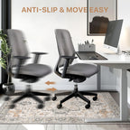 48"x60" Office Chair Mat for Hardwood Tile Floor, Under Desk Carpet Protector for Rolling Computer Chair Mat, Machine Washable Area Rug, Anti-Slip 1/5" Thick Low Pile Thin Vinyl Floor Mat, Taupe
