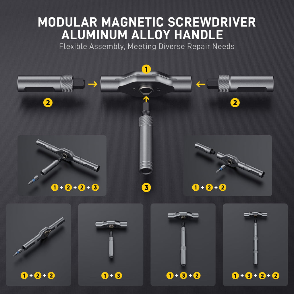 42 in 1 Magnetic Screwdriver, Screwdriver Set, Multi Bit Ratcheting Screwdriver Set with Storage Case Repair Tool Kit for Computer, Eyeglass, Bicycles, Watch, Ring Doorbell, Furniture and DIY