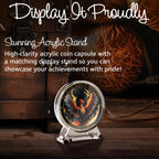 MilestoneMint Phoenix Sobriety Coin | AA Chip Medallion Gift Set with Coin Capsule, Display Stand & Card for Sober Men & Women in Recovery | Sobriety Gifts for Anniversary Month & Year