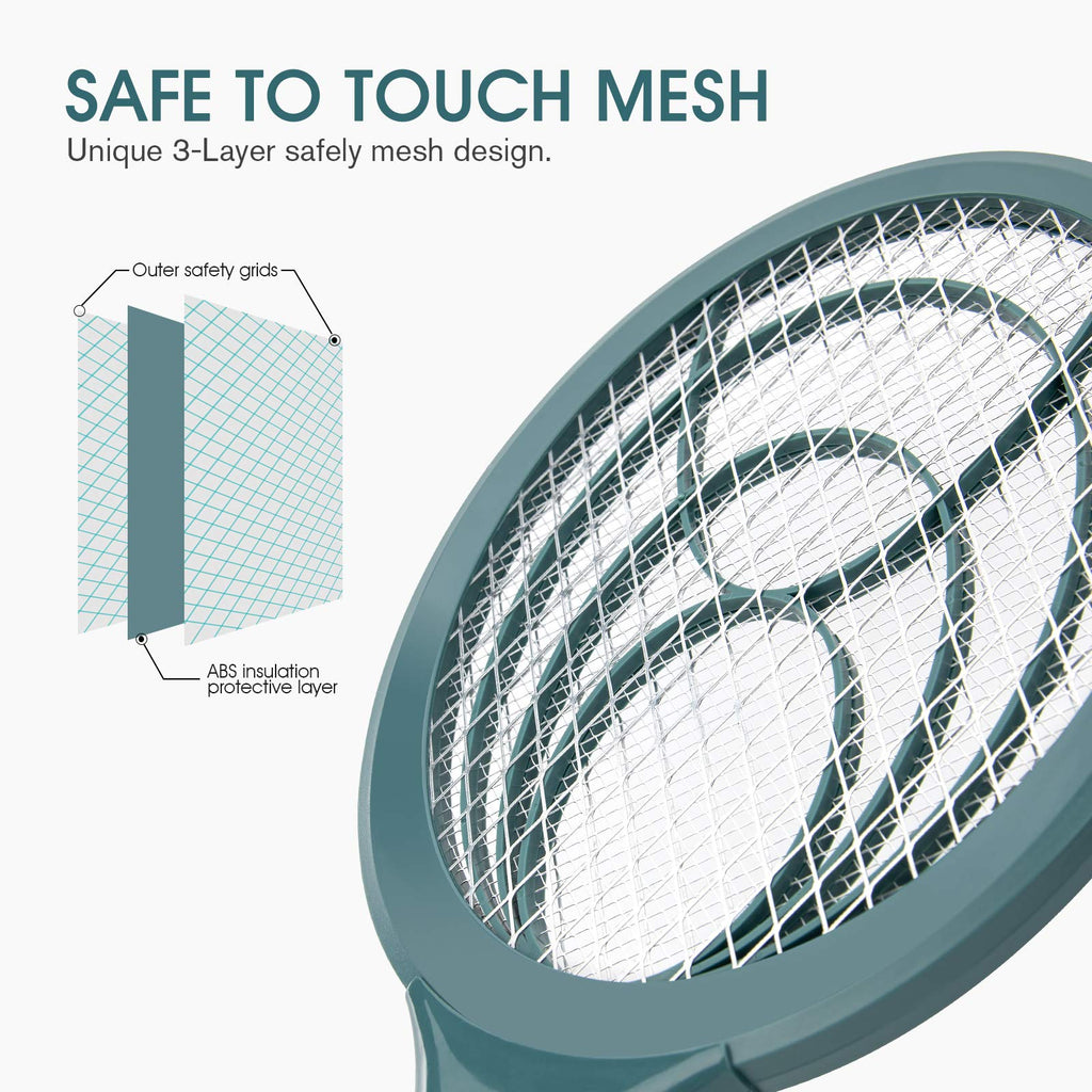 mafiti Electric Fly Swatter Fly Killer Mosquito Zapper Bug Zapper Racket for Indoor Outdoor 2AA Batteries not Included