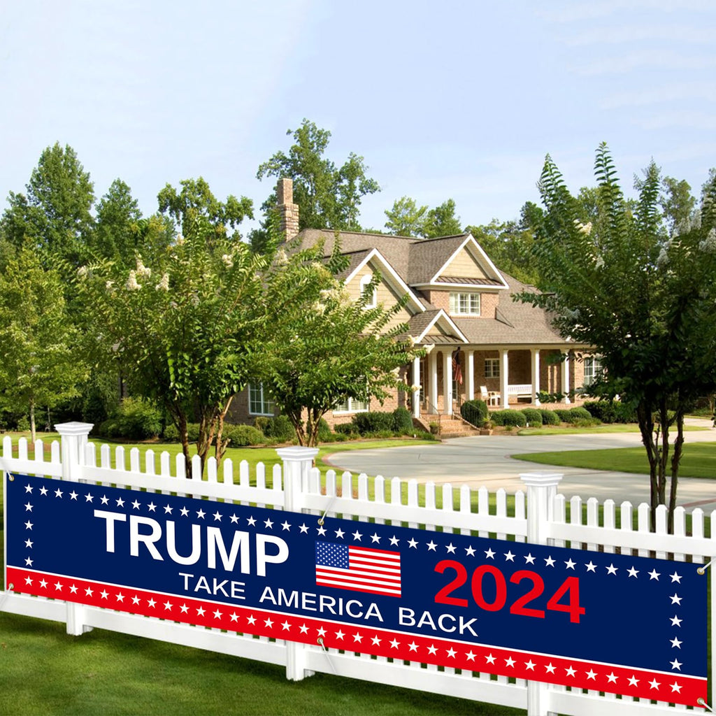 Generic Trump 2024 Flag 120"" x 20"" Take America Back Banner Donald Trump 2024 Sign Banner for Yard Garden Outdoor with 6 Brass Grommets