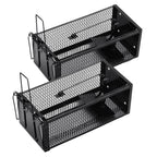 Pivmuth 2 Pack Humane Rat Traps 12.5"x5.5"x4.5", Reusable Mouse Traps for Indoor/Outdoor Use, No-Kill Live Capture for Chipmunks, Squirrels, Rats, Mice